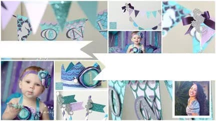 Bianca Derocher with handmade party decorations featuring a child.