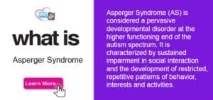 Text and button about Asperger Syndrome