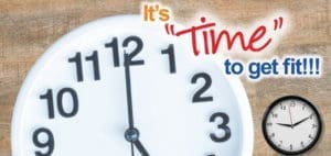 Clocks with text that says "It's 'time' to get fit!!!