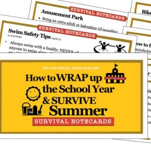 Survival Notecards for How to Wrap Up a School Year and Survive Summer
