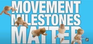 Babies crawling and walking in front of large text that reads "MOVEMENT MILESTONES MATTER