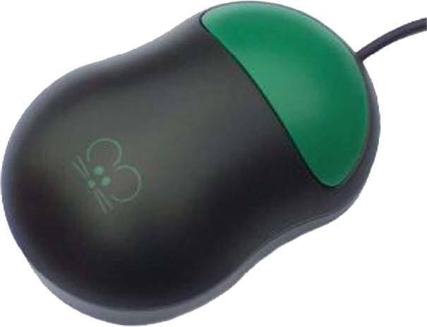 Chester Mouse computer mouse with green accents.