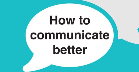 Speech bubble with text "How to communicate better