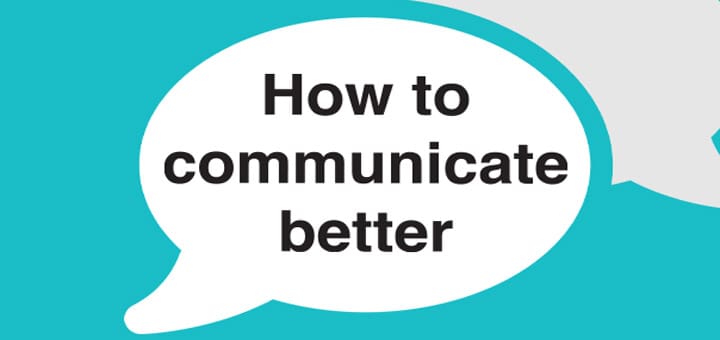 Speech bubble with text "How to communicate better