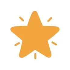 Orange star with radiating lines.