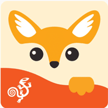 Proloquo Coach app icon featuring a stylized orange fox head above a smaller white chameleon silhouette.