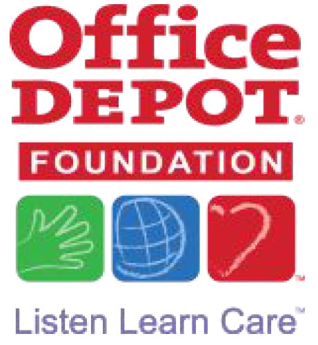 Office Depot Foundation logo with three icons and tagline.
