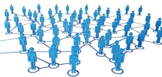 Blue figures connected by lines