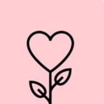 Outline of a flower with a heart-shaped bloom.