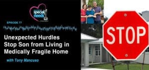 Family and a house with a stop sign, representing unexpected hurdles.