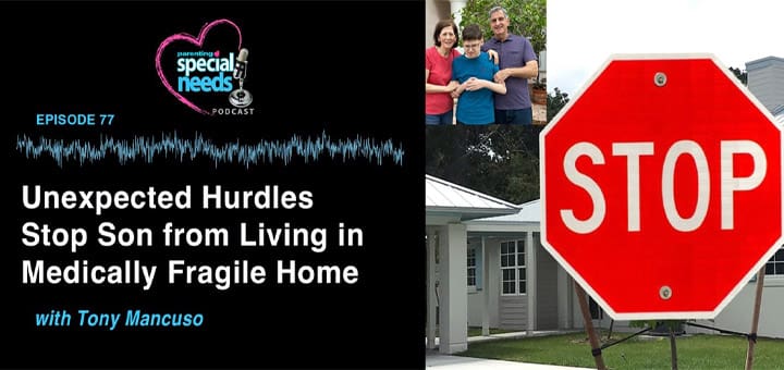 Family and a house with a stop sign, representing unexpected hurdles.