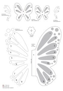 Butterfly pattern templates for costume creation