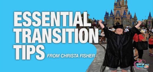 Essential Transition Tips from Christa Fisher with a person in a graduation cap and gown.