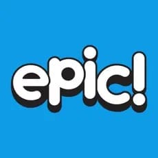 Epic! logo on a blue background.