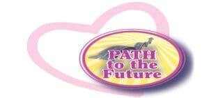 Oval logo with text "PATH to the Future" and a heart outline