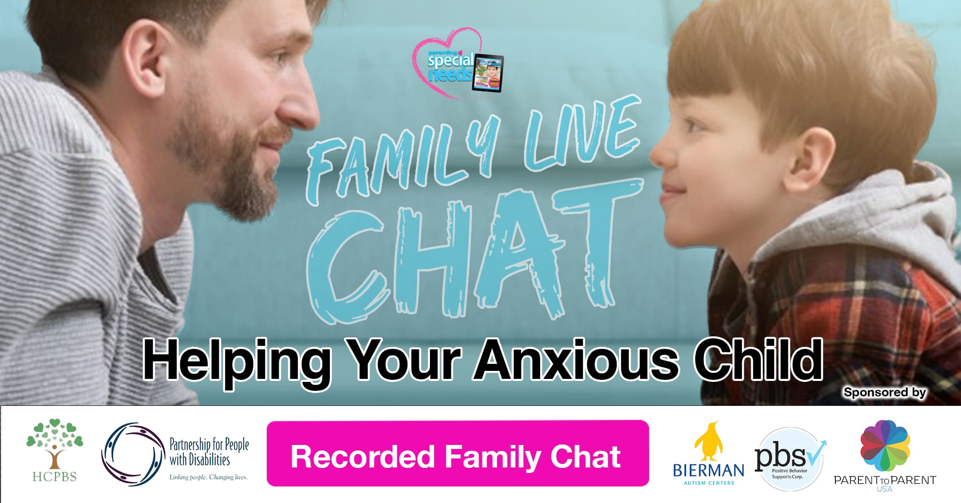 Family chat graphic for "Helping Your Anxious Child.