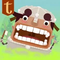 Toothsavers Brushing Game icon with a cartoon viking.