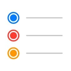 Checklist with three colored circles and horizontal lines