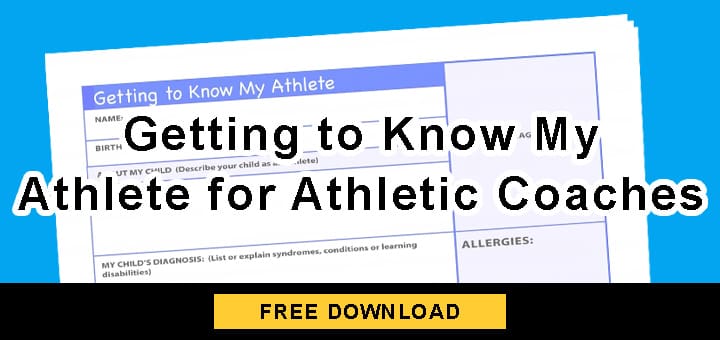 Getting to Know My Athlete for Athletic Coaches form