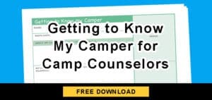Getting to Know My Camper for Camp Counselors worksheet