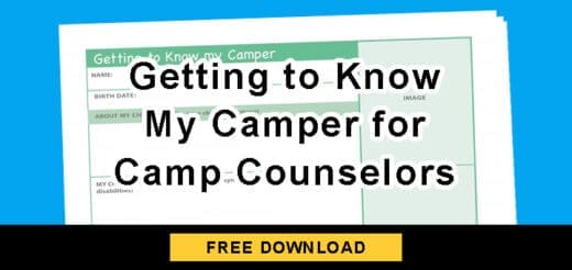 Getting to Know My Camper for Camp Counselors worksheet