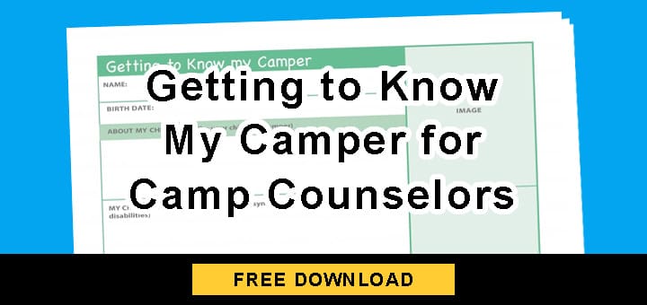 Getting to Know My Camper for Camp Counselors worksheet