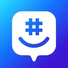 GroupMe app logo with a hashtag and smiley face