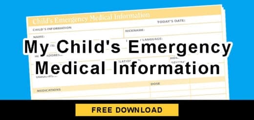 My Child's Emergency Medical Information form