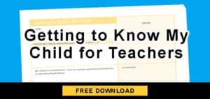 Getting to Know My Child for Teachers" document with a "Free Download" button