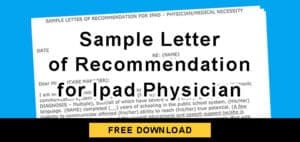 Sample letter of recommendation for iPad physician