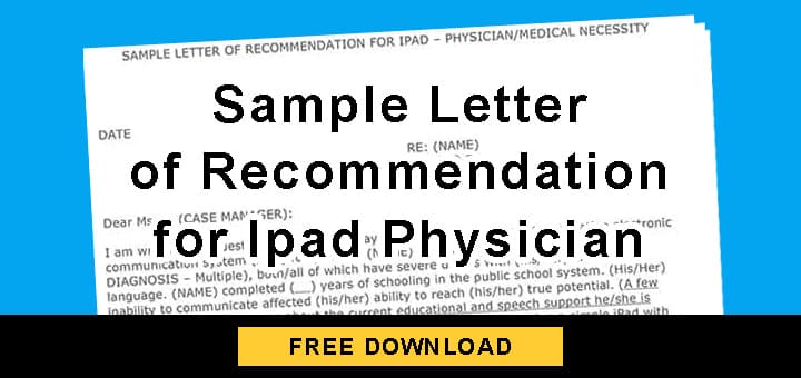 Sample letter of recommendation for iPad physician