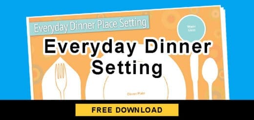 A graphic with the text "Everyday Dinner Setting" and "Free Download.