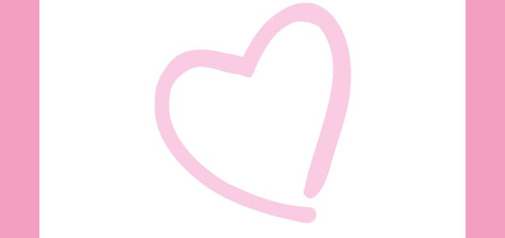 A light pink outline of a heart on a white background with pink bars on the left and right.