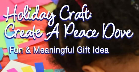 Holiday craft instructions to create a peace dove.