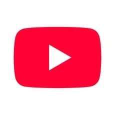 YouTube logo with a red background and white play button