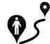 Icon of a person marker and a destination marker connected by a path