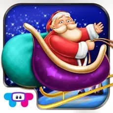 Christmas Tale HD app icon with Santa in a sleigh