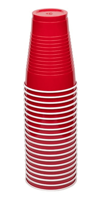 Stack of red plastic cups