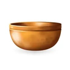 A bronze singing bowl on a white background.