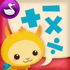 Pet Bingo app icon featuring a cartoon duck and math symbols.