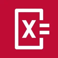 Microsoft Excel logo with a red background