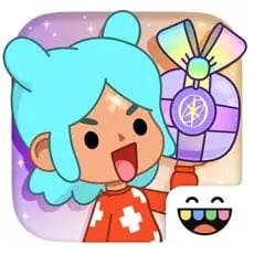 Toca Boca World app icon with a cartoon character holding a gift.