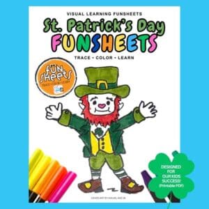 St. Patrick's Day funsheets cover with a leprechaun illustration.