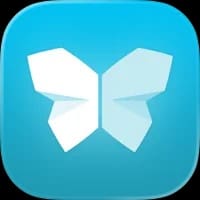 Evernote Scannable app icon with a stylized white butterfly logo on a blue background.