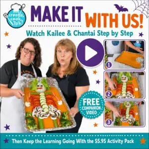 Kailee and Chantai cooking food together step by step.